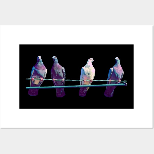 Pigeons On A Wire Wall Art by KathyG'sArt